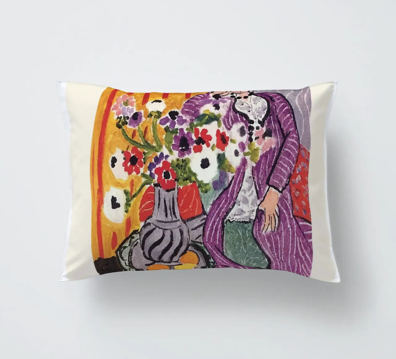 Matisse "Robe Violette et Anémones" 1937 Print decorative cushion by homdeco