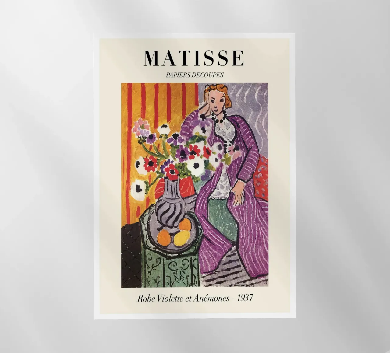 Matisse "Robe Violette et Anémones" 1937 Print backlit film by homdeco