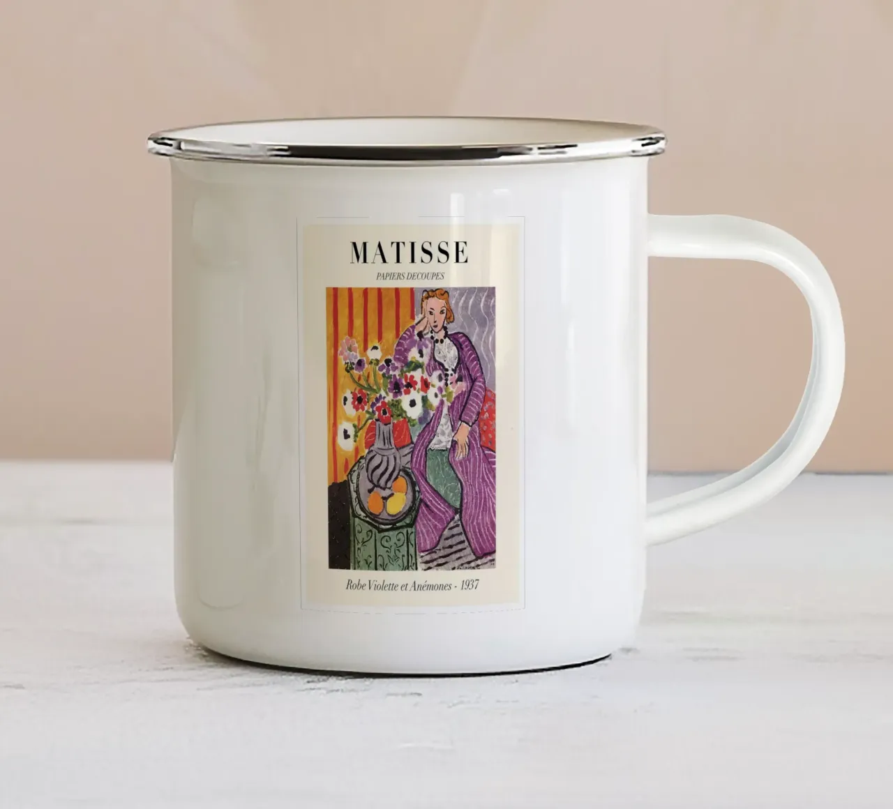 Matisse "Robe Violette et Anémones" 1937 Print enamel mug by homdeco
