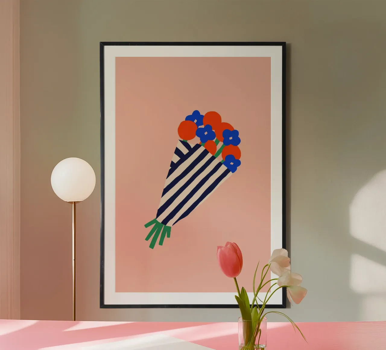 Bouquet of flowers poster con telaio in legno da Maren Gross