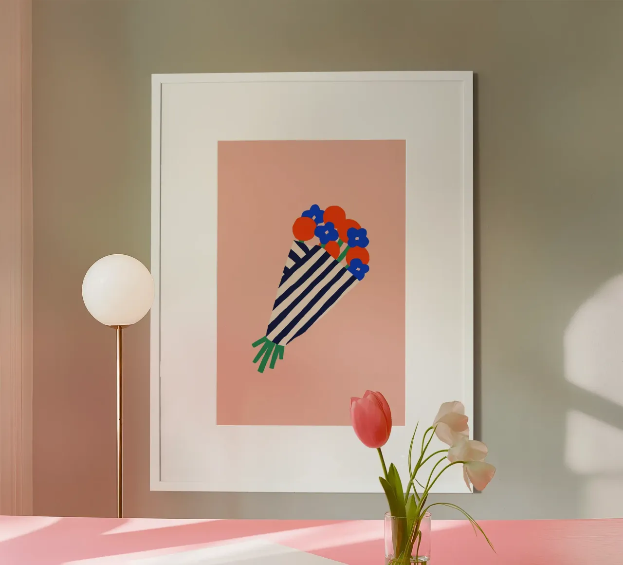 Bouquet of flowers poster con telaio in legno da Maren Gross
