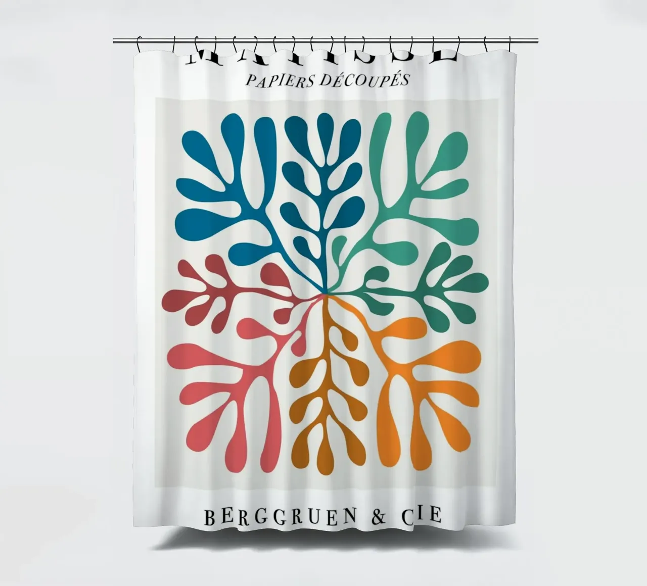 Matisse "Papiers Découpés" Vibrant Botanical Vortex Print shower curtain by homdeco