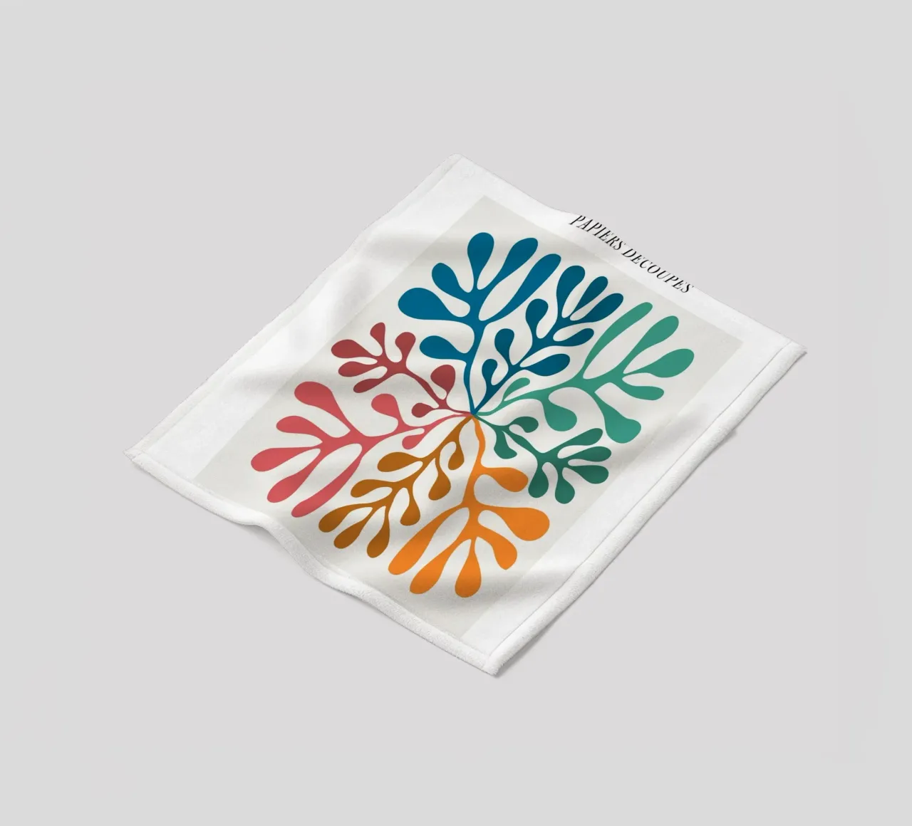 Matisse "Papiers Découpés" Vibrant Botanical Vortex Print fleece blanket by homdeco