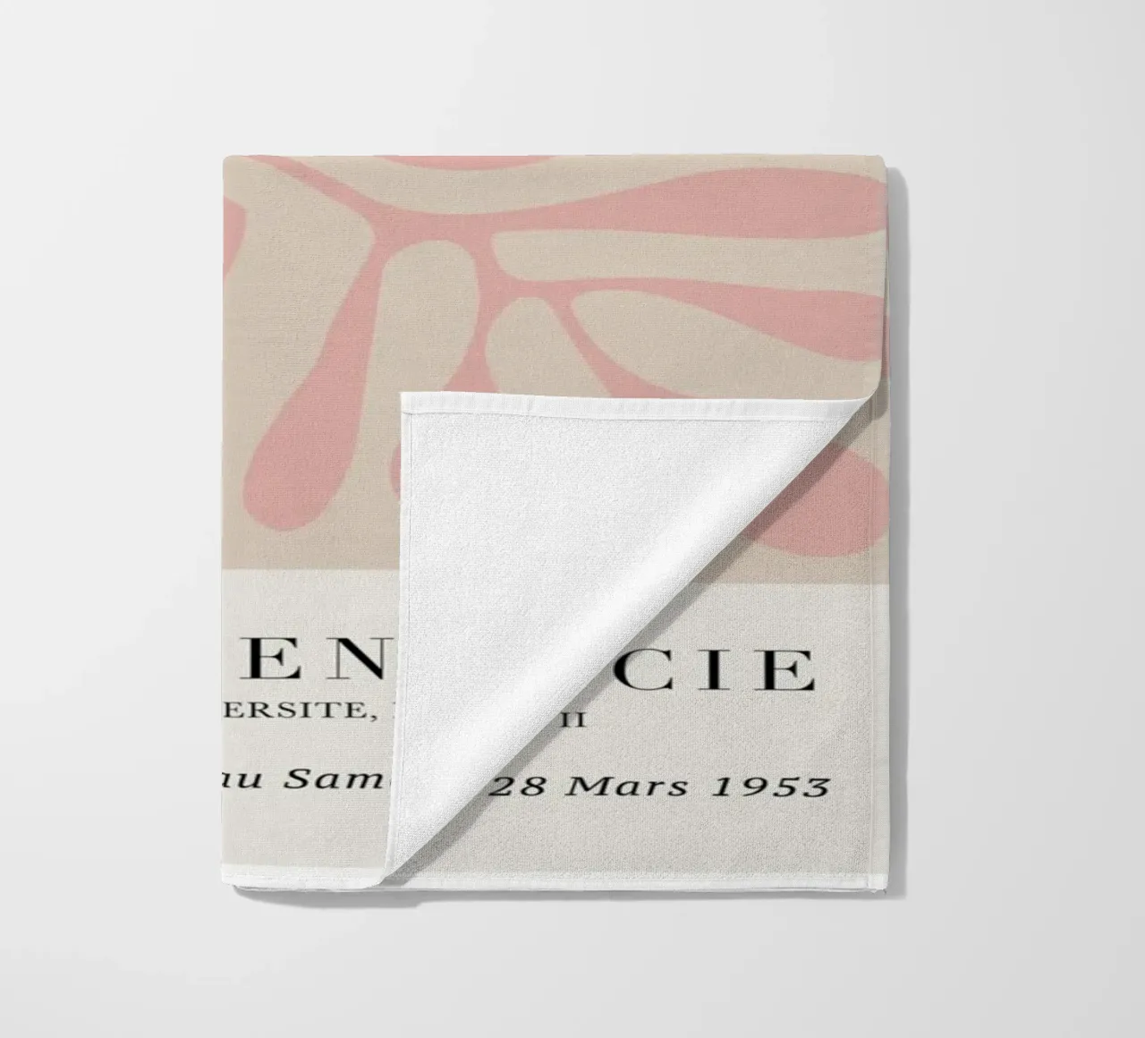 Matisse "Papiers Découpés" Pink Organic Forms Print beach towel by homdeco