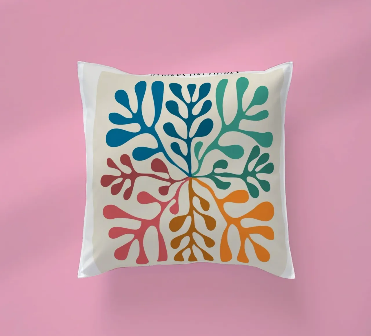 Matisse "Papiers Découpés" Vibrant Organic Shapes Print decorative cushion by homdeco