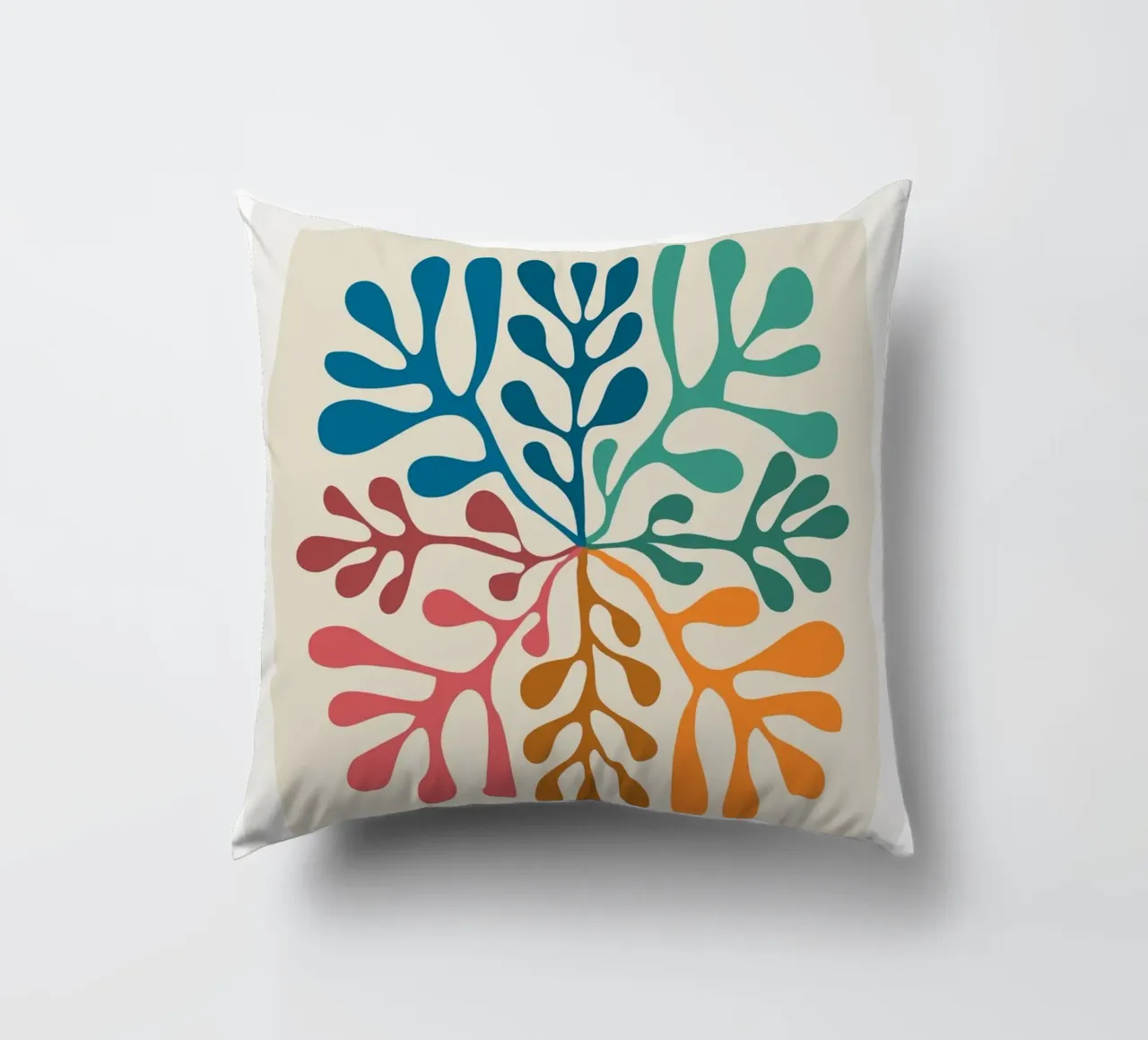 Matisse "Papiers Découpés" Vibrant Organic Shapes Print decorative cushion by homdeco