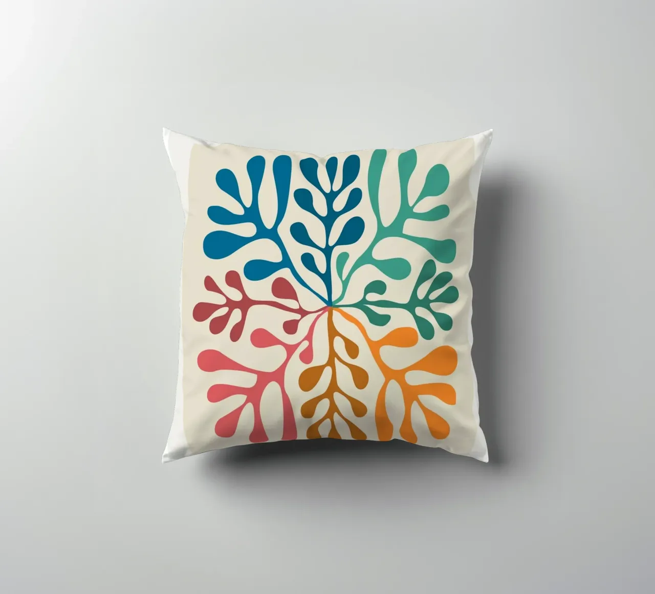 Matisse "Papiers Découpés" Vibrant Organic Shapes Print decorative cushion by homdeco