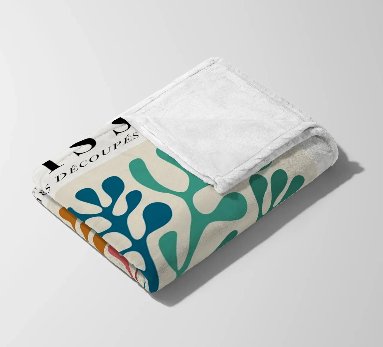 Matisse "Papiers Découpés" Vibrant Organic Shapes Print fleece blanket by homdeco