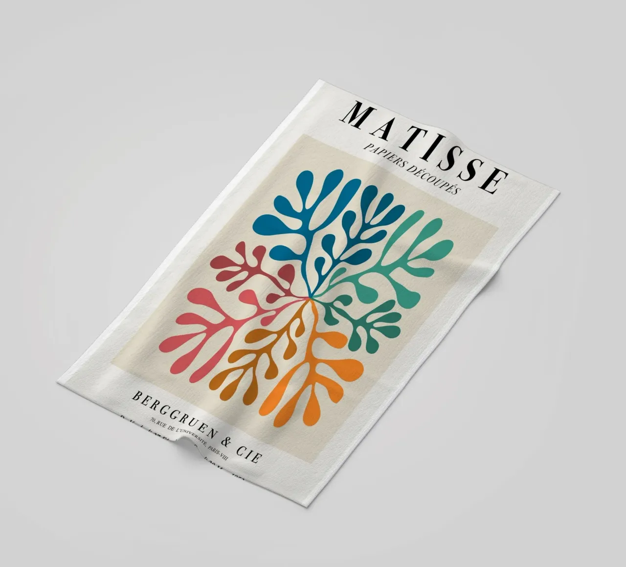Matisse "Papiers Découpés" Vibrant Organic Shapes Print beach towel by homdeco