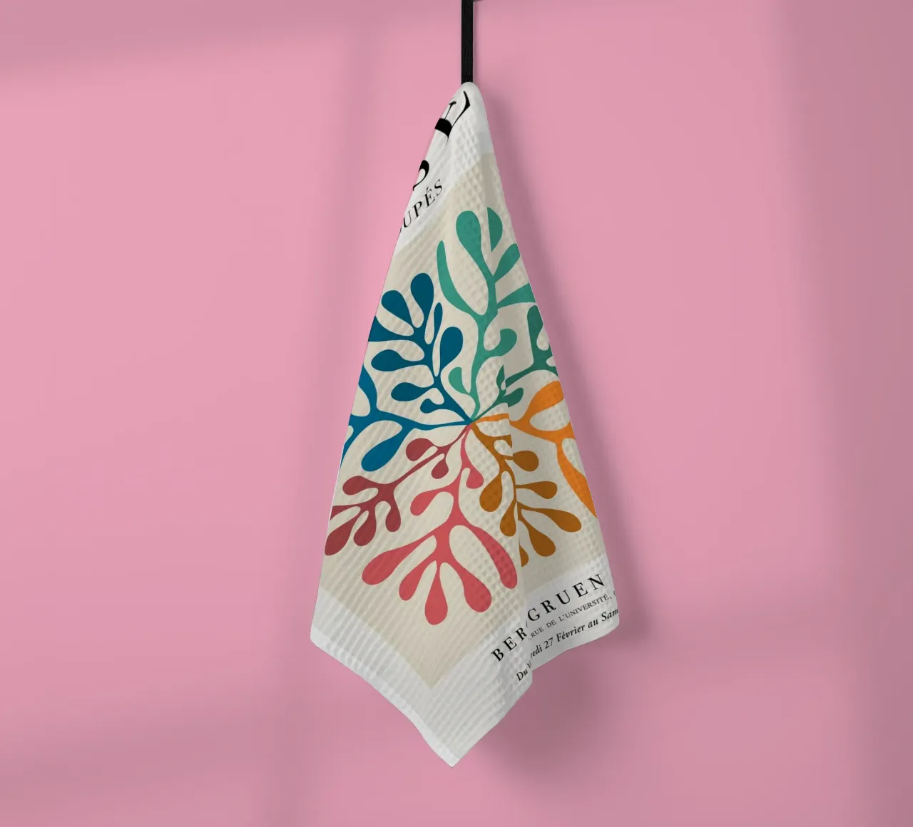 Matisse "Papiers Découpés" Vibrant Organic Shapes Print tea towel by homdeco