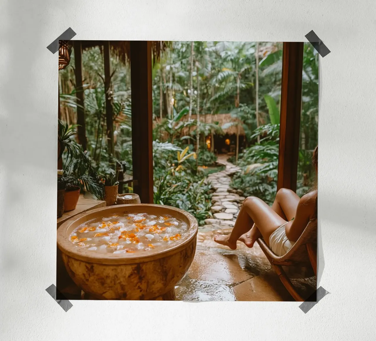 Bali Serenity Rituals poster con telaio in legno da Wanderlust Vibes