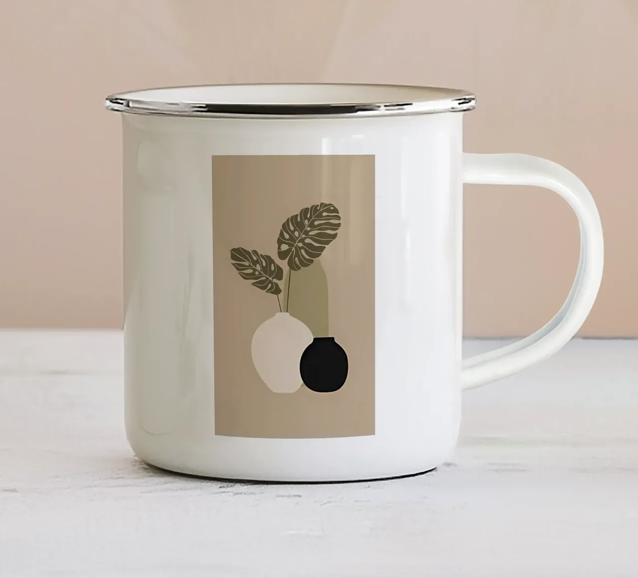 Tre vasi tazza in smalto da Larry