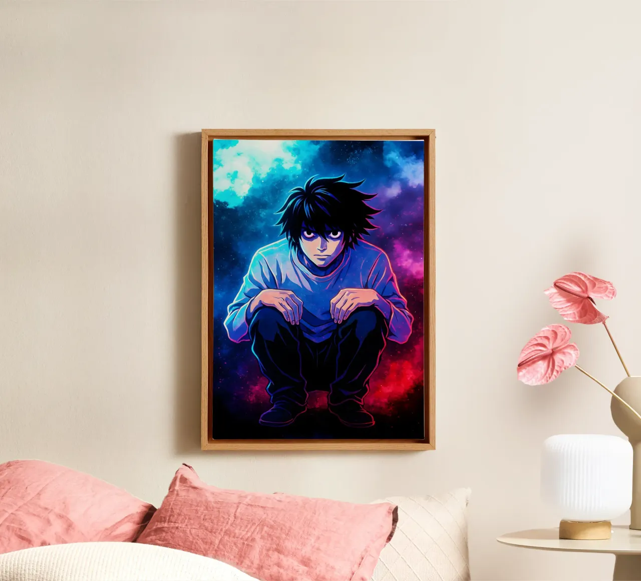 Soul Of Death Note L canvas with Floater frame by DGSoulheroes