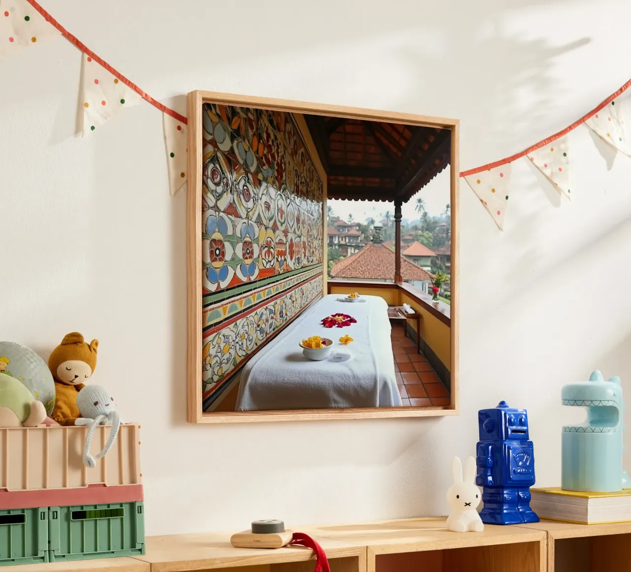 Dettaglio terrazza balinese tela con Cornice a cassetta da StillVibe Home