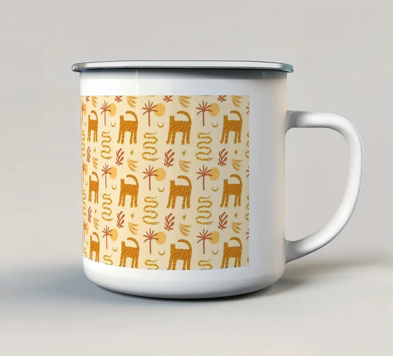 Boho Pattern No 02 Emaille Tasse von treechild