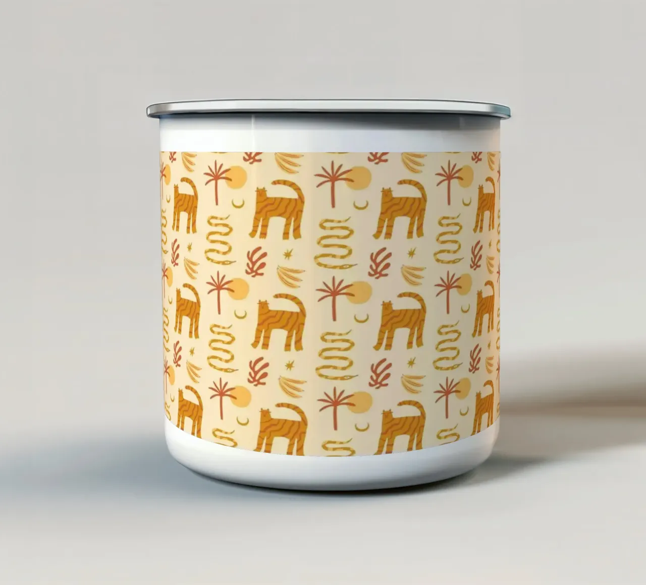 Boho Pattern No 02 Emaille Tasse von treechild
