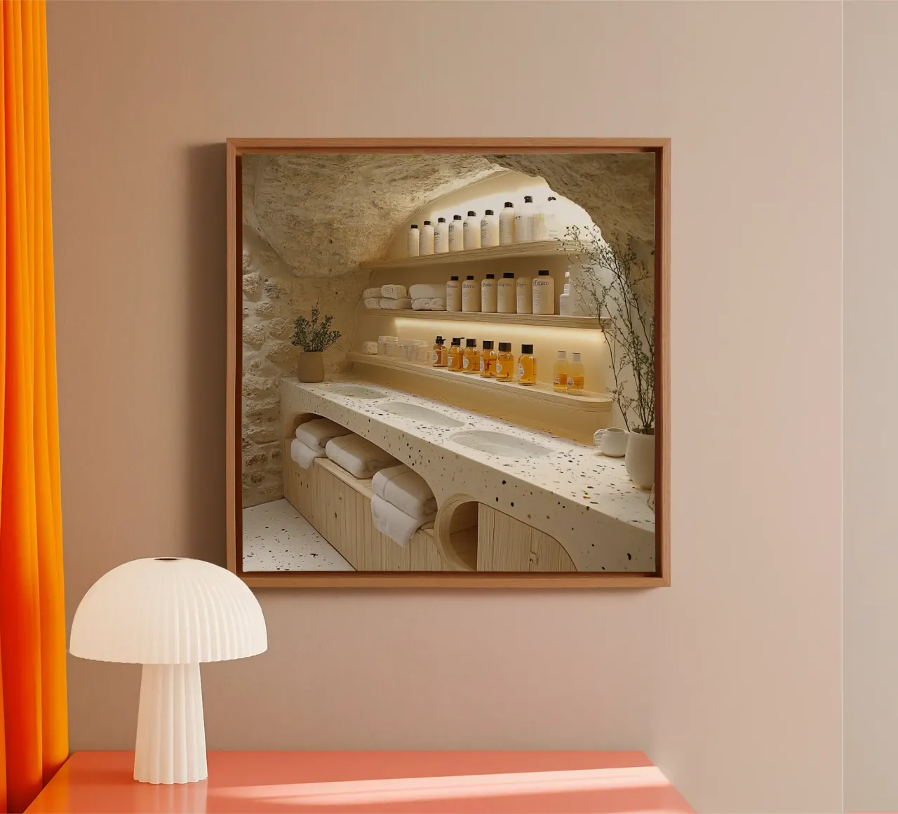 Steen & Sereniteit canvas met Baklijst van StillVibe Home