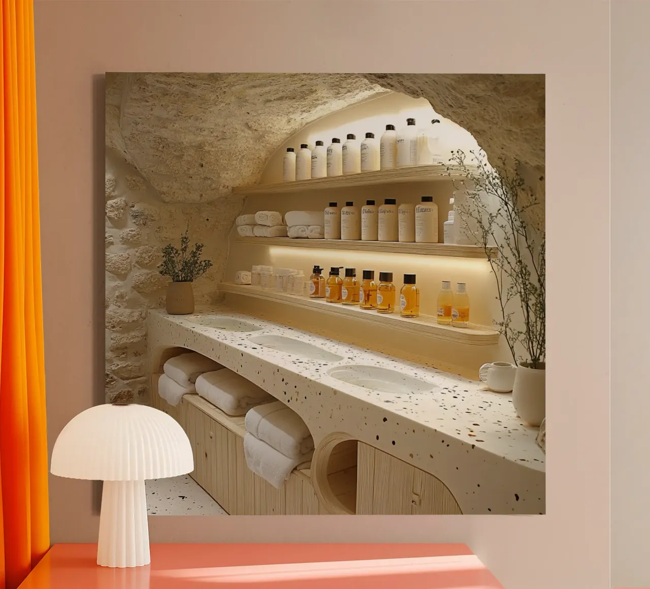 Steen & Sereniteit canvas met Baklijst van StillVibe Home