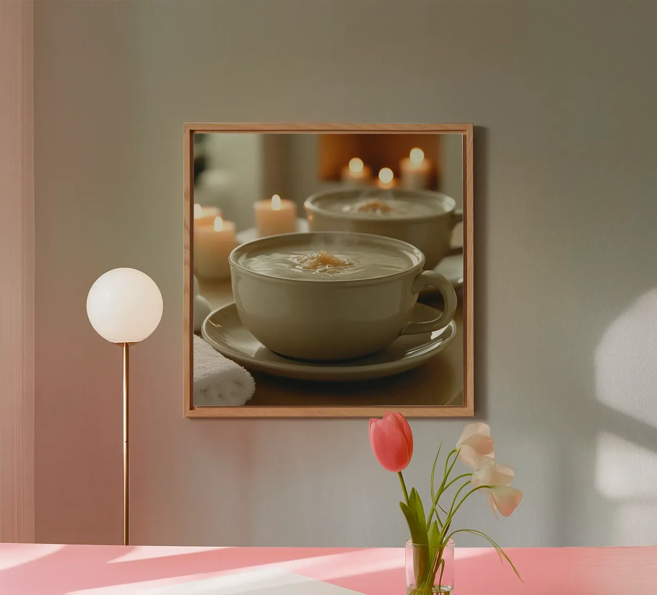 Tazza calda, bagliore morbido alluminio dibond da StillVibe Home