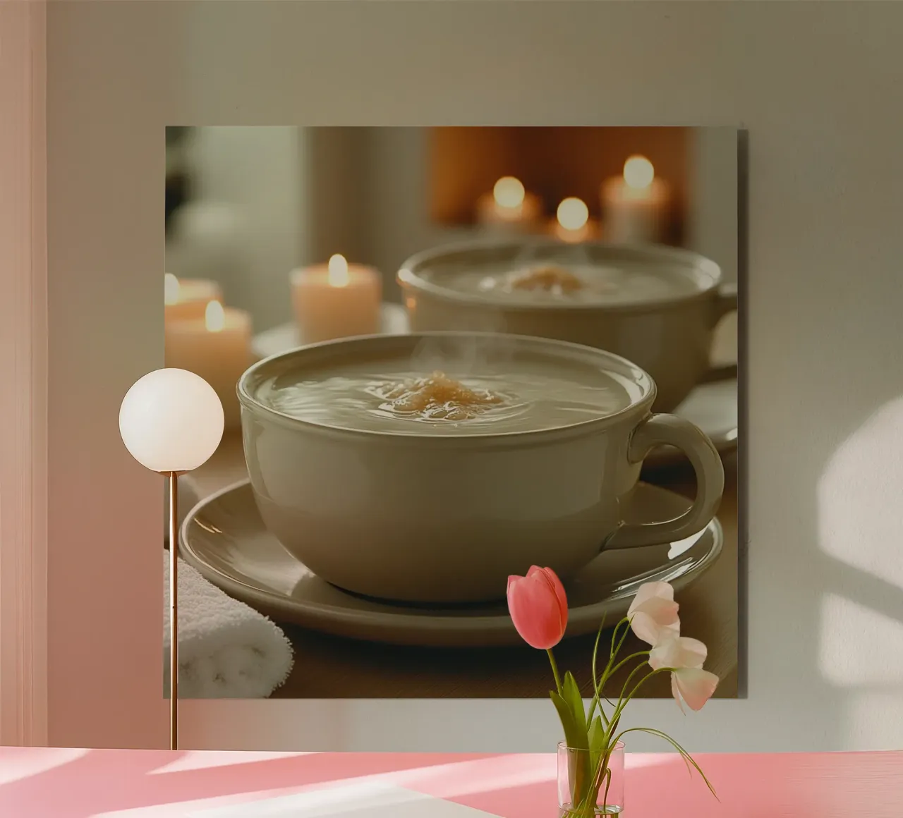 Tazza calda, bagliore morbido alluminio dibond da StillVibe Home