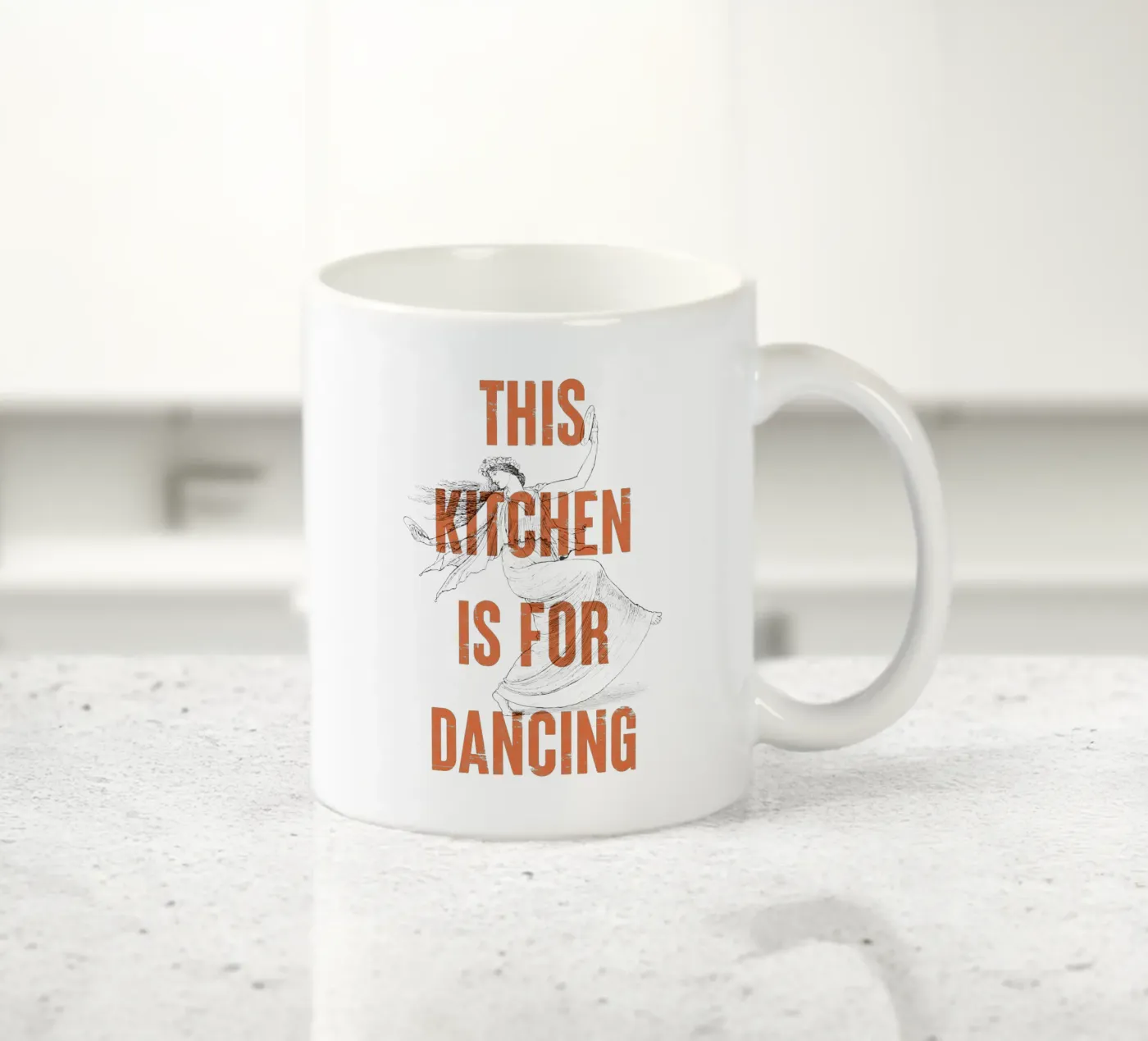 This Kitchen Is For Dancing ceramic mug by Vintagrafica