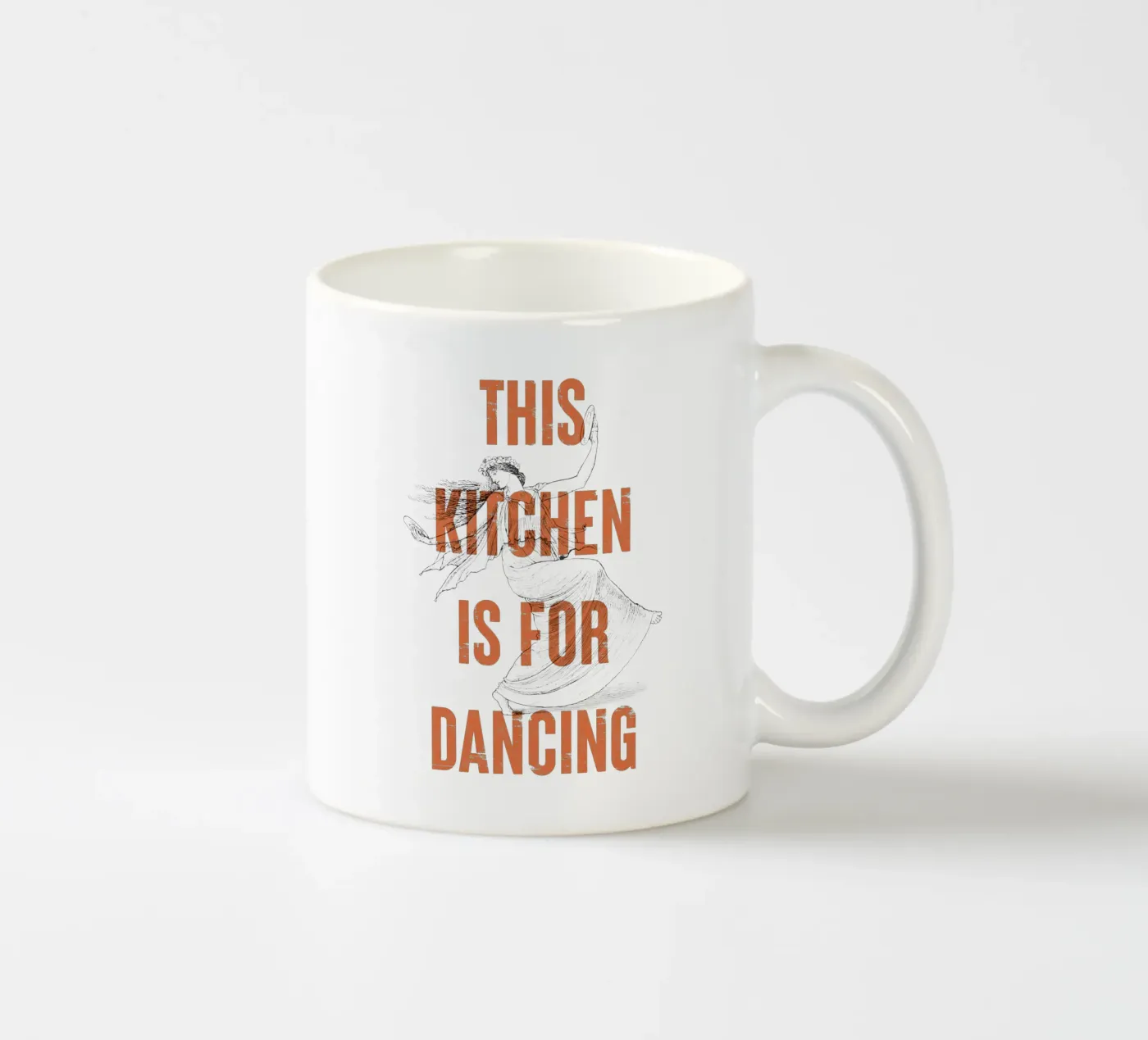 This Kitchen Is For Dancing ceramic mug by Vintagrafica