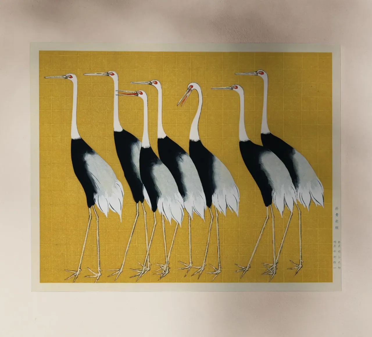 Japanese red-crowned crane by Ogata Kōrin backlit film by Venus Art