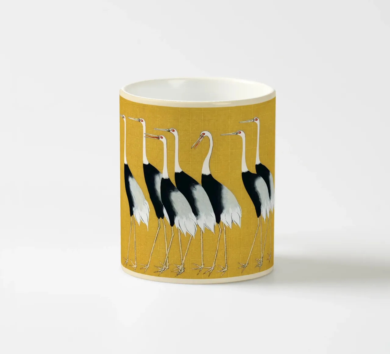 Japanese red-crowned crane by Ogata Kōrin ceramic mug by Venus Art
