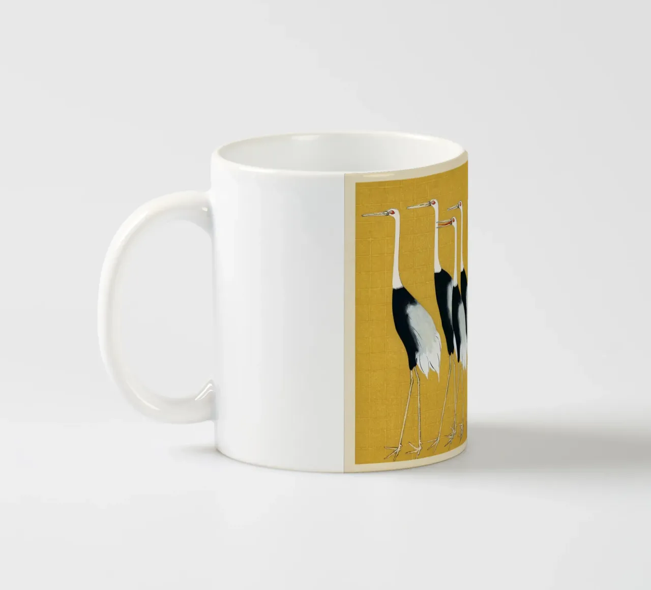 Japanese red-crowned crane by Ogata Kōrin ceramic mug by Venus Art