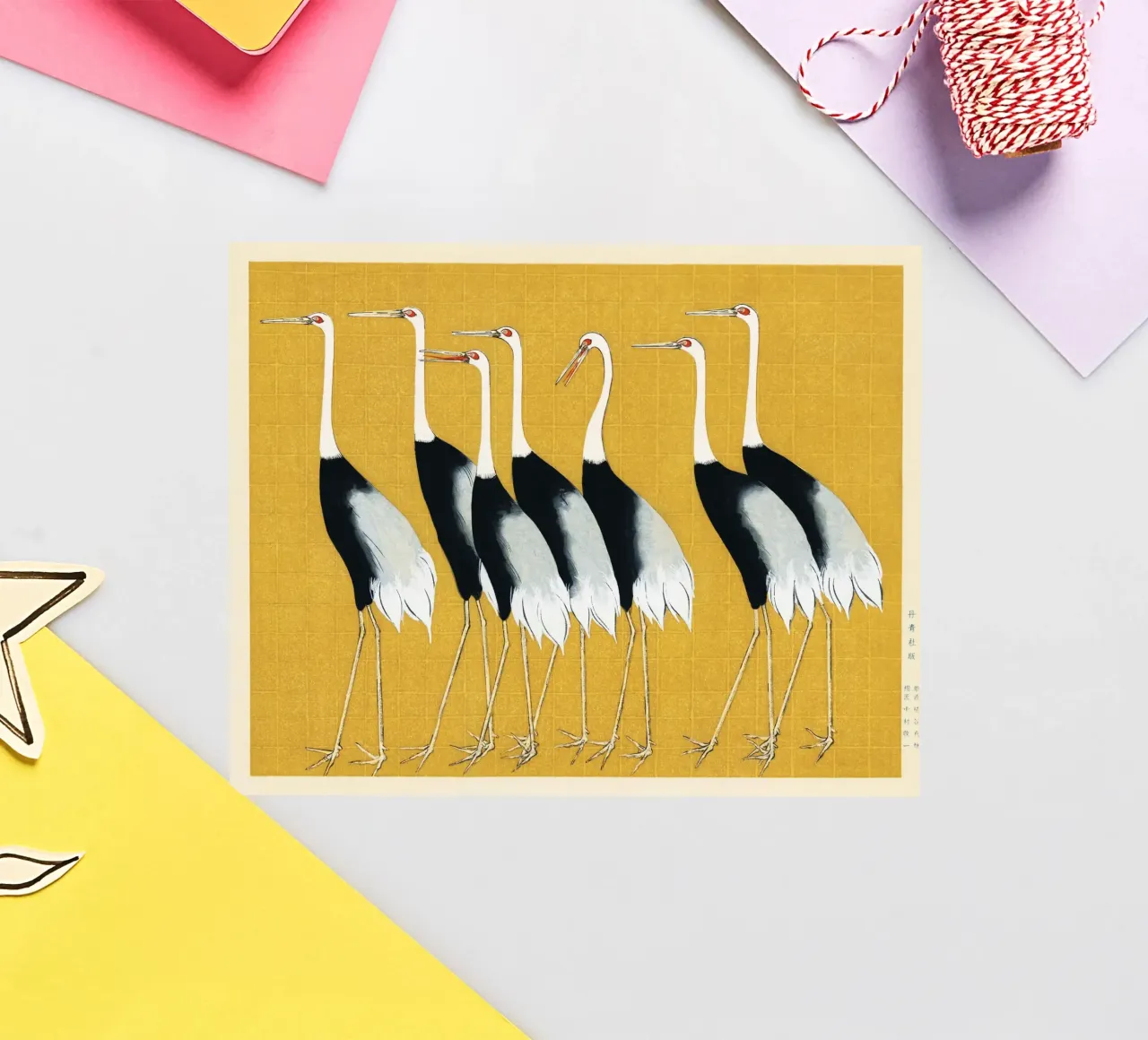 Japanese red-crowned crane by Ogata Kōrin sticker by Venus Art