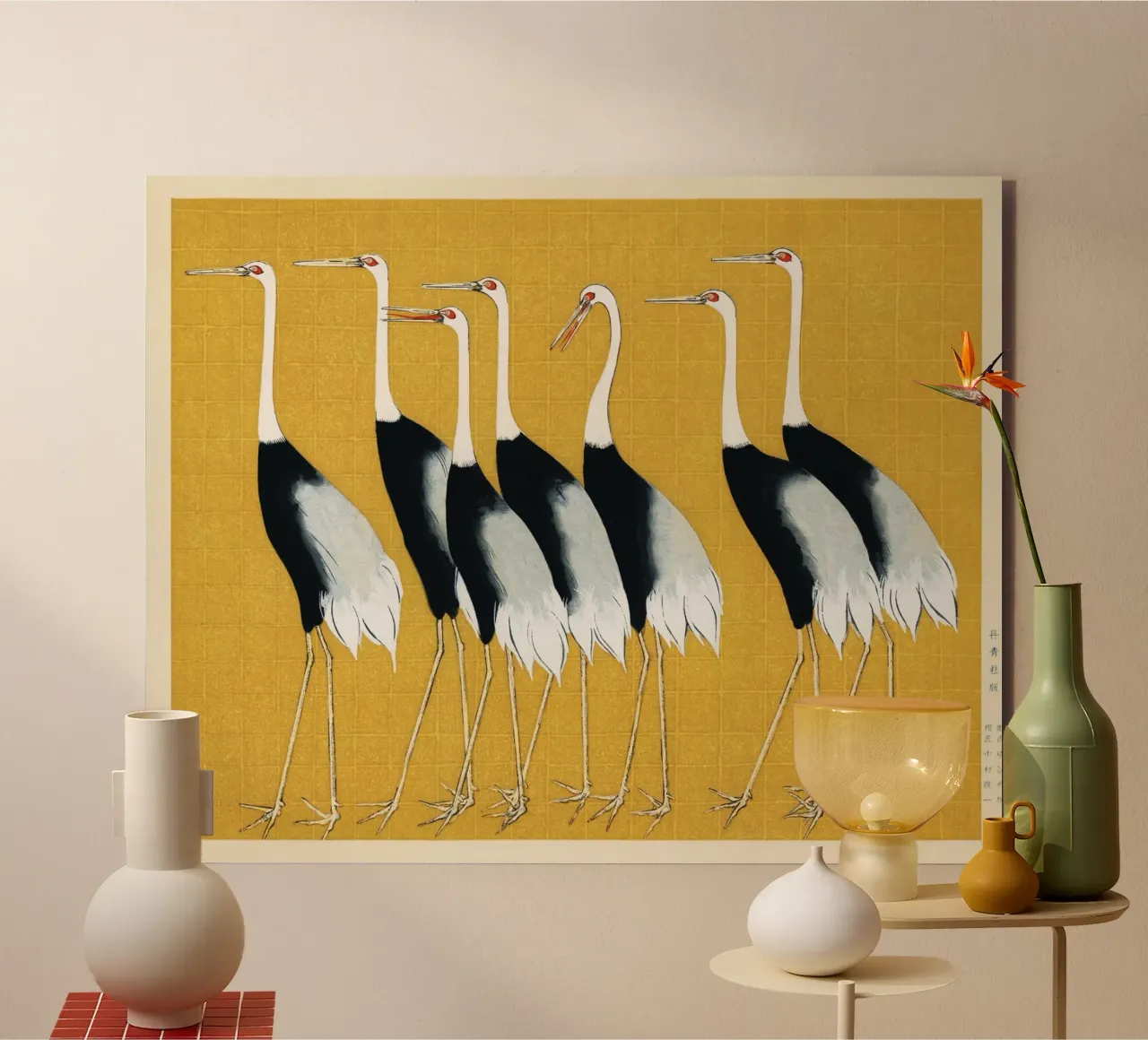 Japanese red-crowned crane by Ogata Kōrin alu-dibond by Venus Art