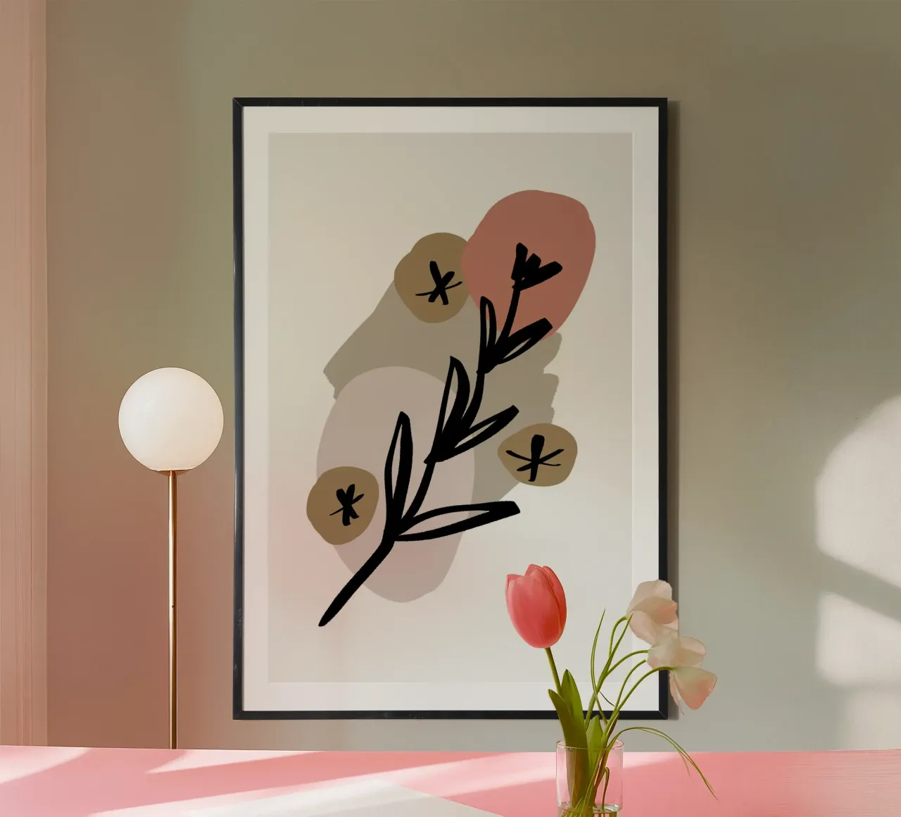 Pure Shapes No 01 poster con telaio in alluminio da treechild