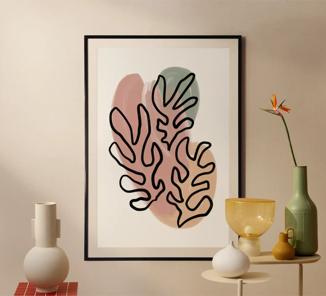 Pure Shapes No 06 poster con telaio in alluminio da treechild