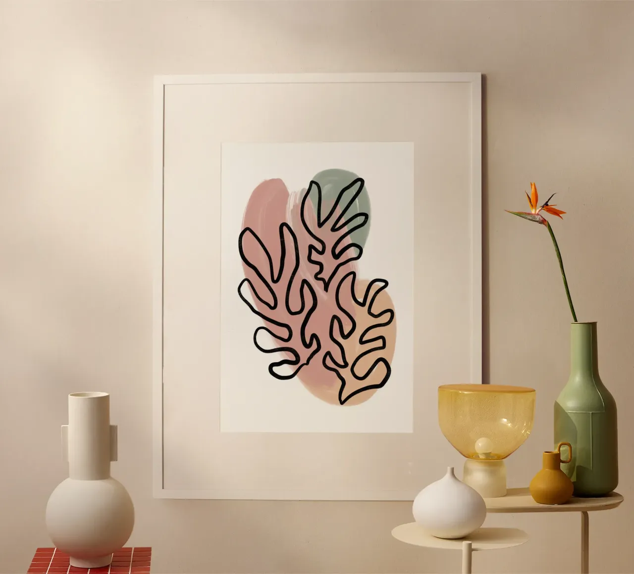 Pure Shapes No 06 poster con telaio in alluminio da treechild