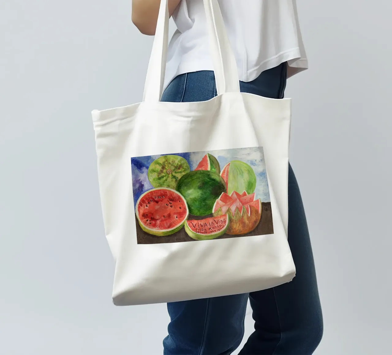 Viva la Vida, painted by Frida Kahlo in 1954 tote bag by Venus Art
