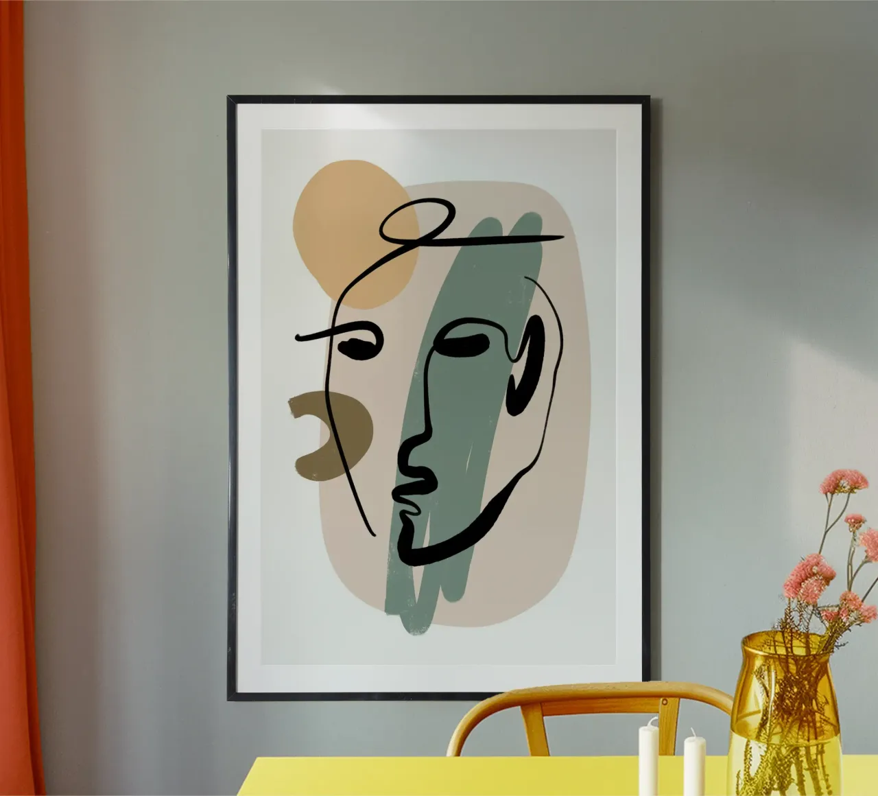 Simple Shapes No 07 poster con telaio in legno da treechild