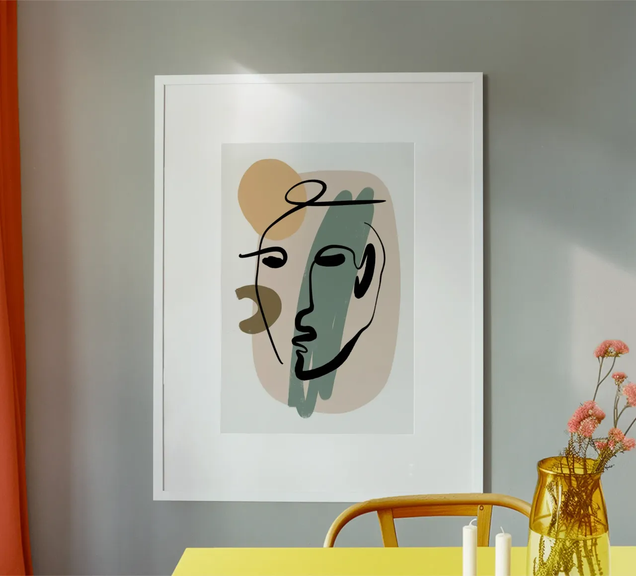 Simple Shapes No 07 poster con telaio in legno da treechild