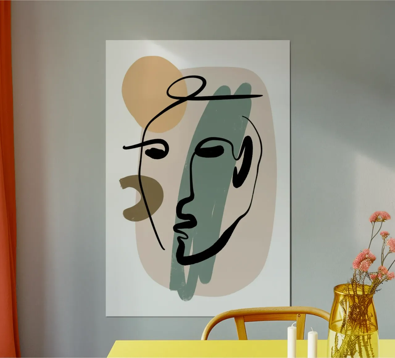 Simple Shapes No 07 poster con telaio in legno da treechild