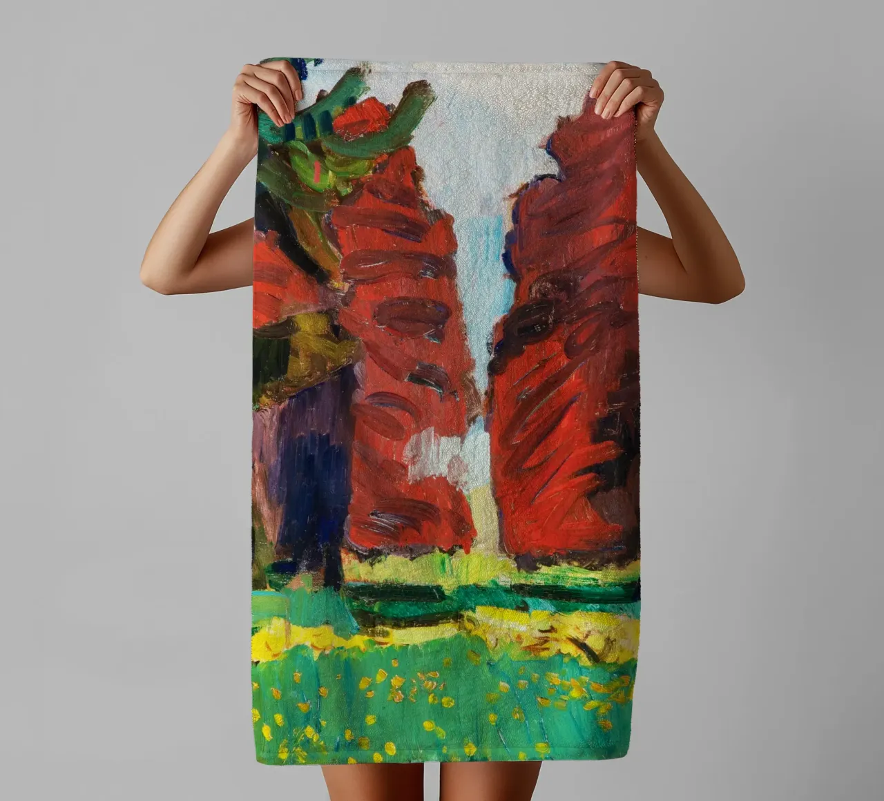 Purple Beeches, attributed to Henri Matisse towel by Venus Art