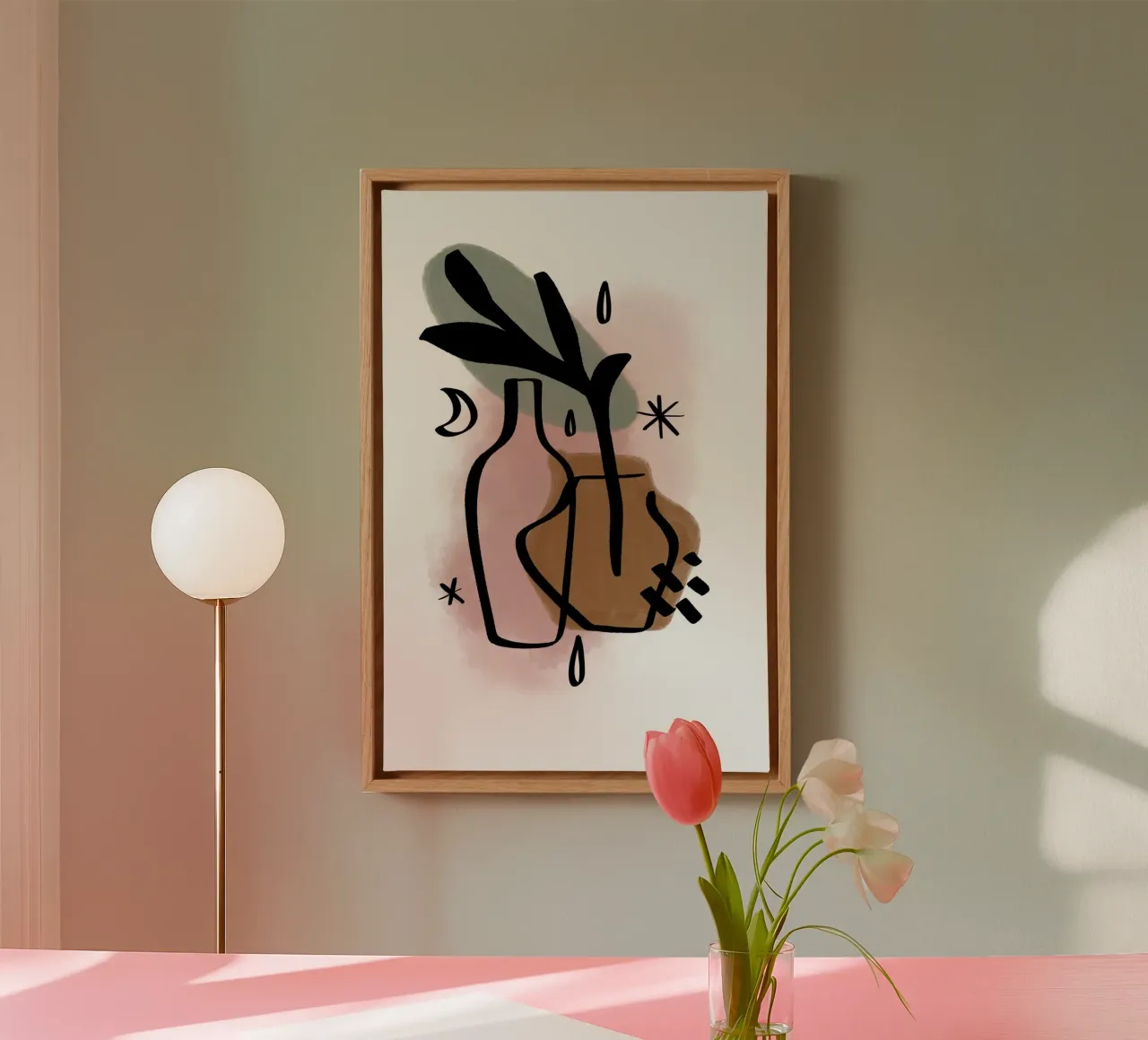 Simple Shapes No 09 tela con Cornice a cassetta da treechild