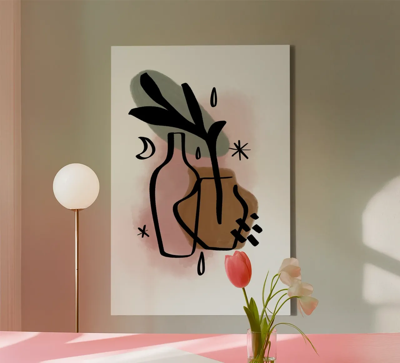 Simple Shapes No 09 tela con Cornice a cassetta da treechild