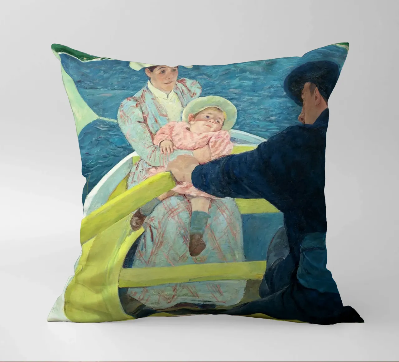 The Boating Party (1893–1894) by Mary Cassatt decorative cushion by Venus Art