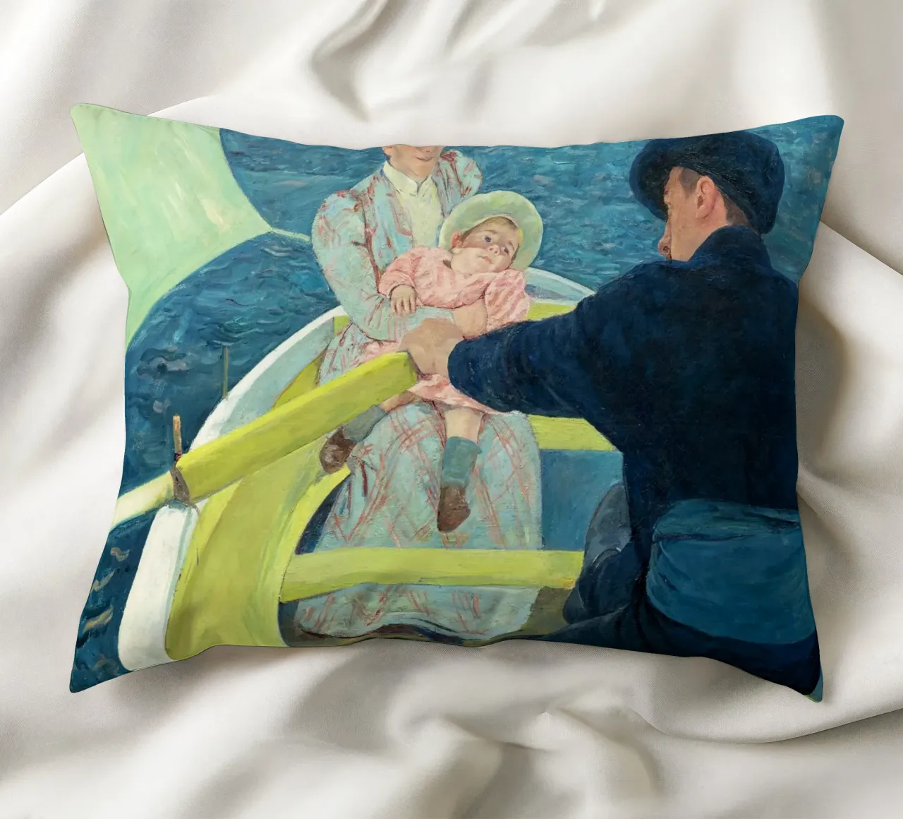 The Boating Party (1893–1894) by Mary Cassatt decorative cushion by Venus Art