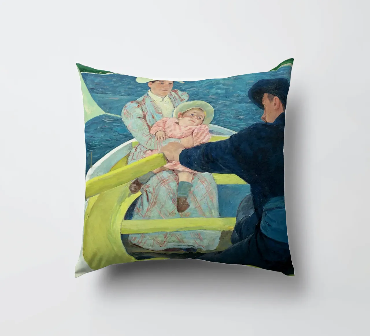 The Boating Party (1893–1894) by Mary Cassatt decorative cushion by Venus Art