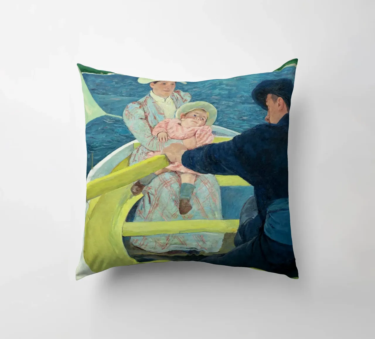 The Boating Party (1893–1894) by Mary Cassatt decorative cushion by Venus Art