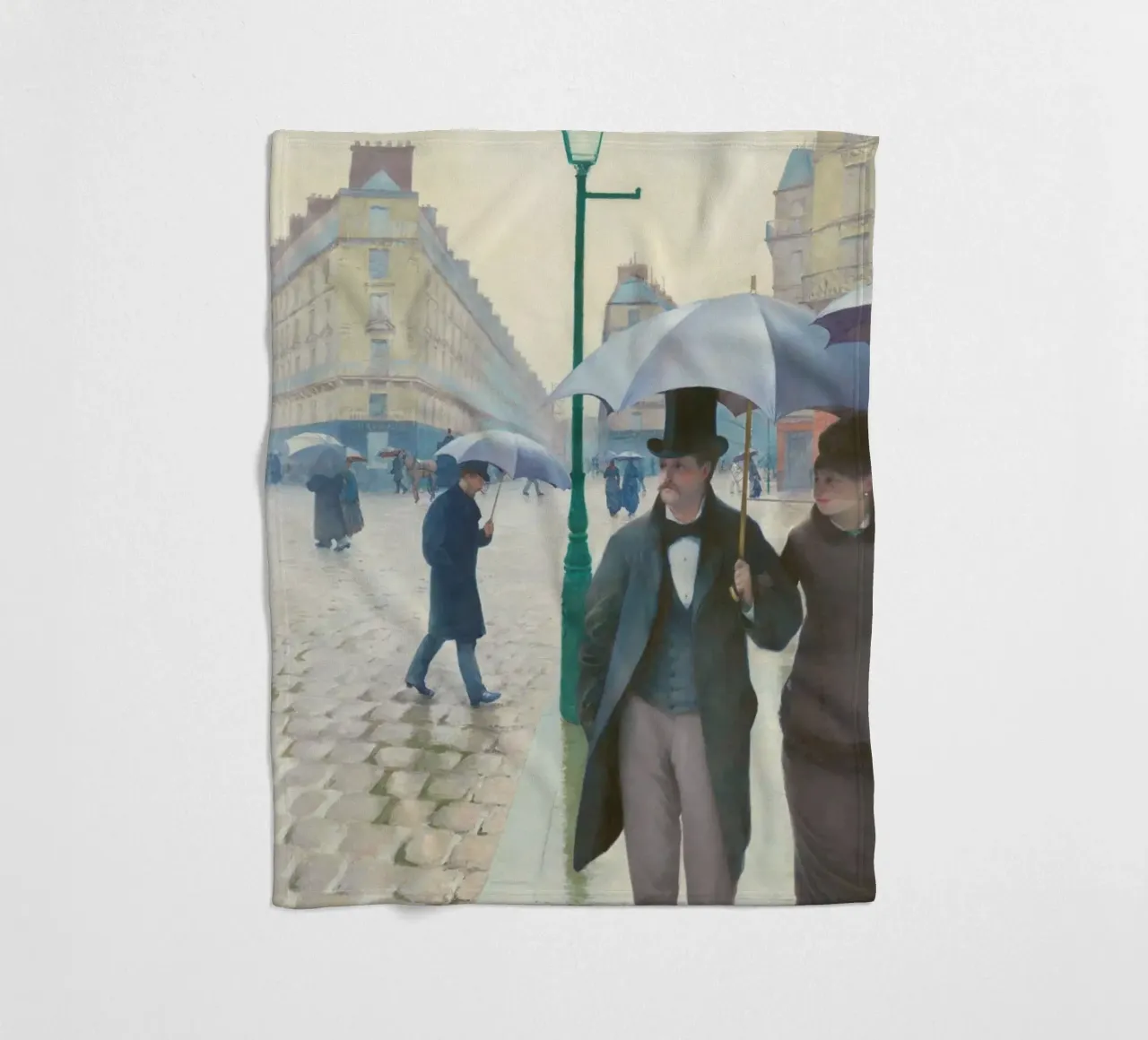 Paris Street; Rainy Day (1877) by Gustave Caillebotte fleece blanket by Venus Art