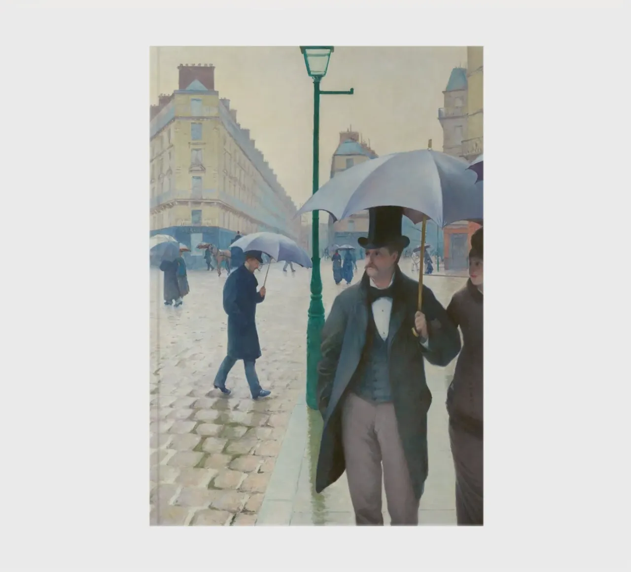 Paris Street; Rainy Day (1877) by Gustave Caillebotte notebook by Venus Art
