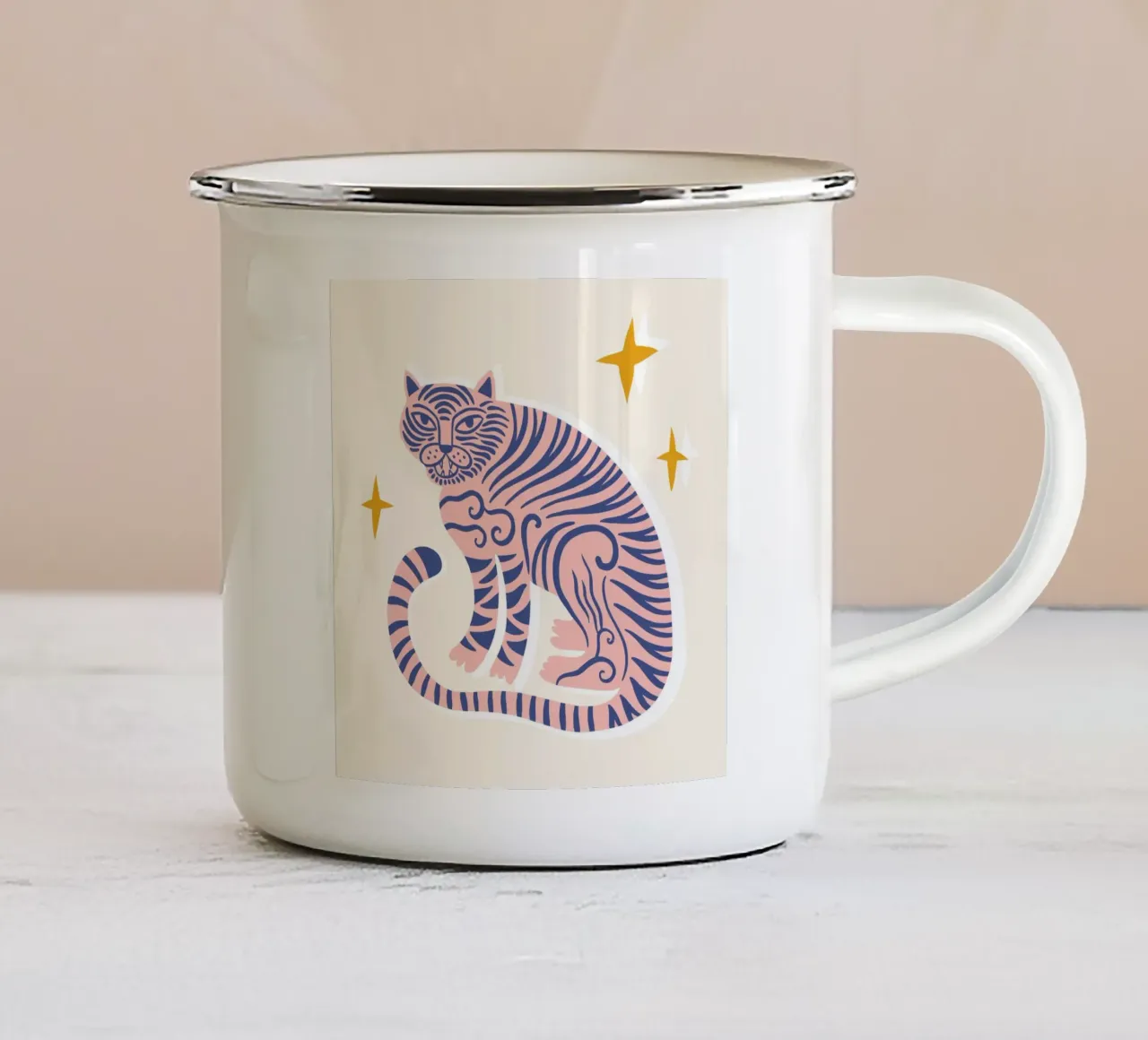Boho Tiger No 01 tazza in smalto da treechild