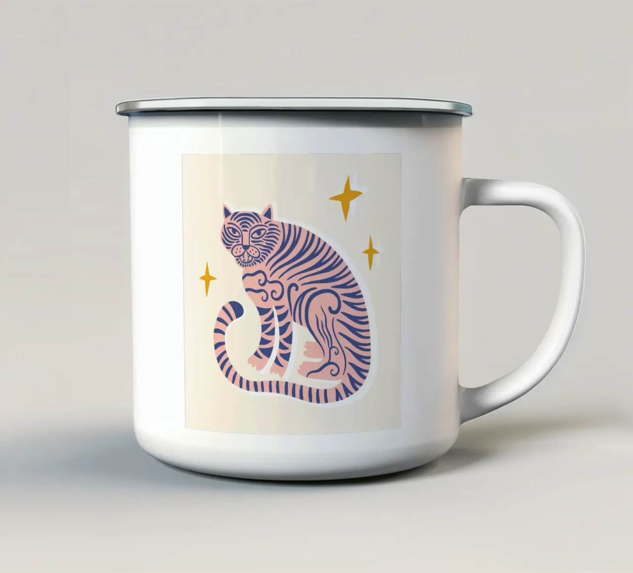Boho Tiger No 01 tazza in smalto da treechild