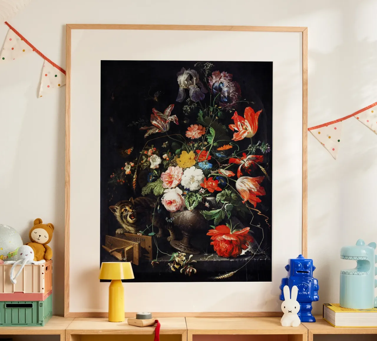 Il bouquet rovesciato (1660-1679 circa) di Abraham Mignon poster con telaio in legno da Art History